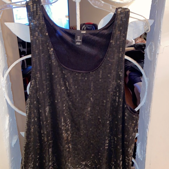 H&M black sequin tank dress - Picture 2 of 2